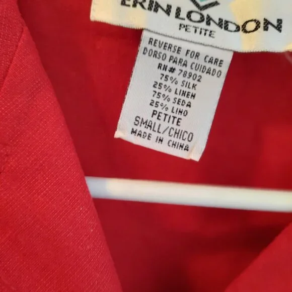 Brand New Stylish Red Wine Embroidered Silk & Linen Blouse For Women - Picture 4 of 4